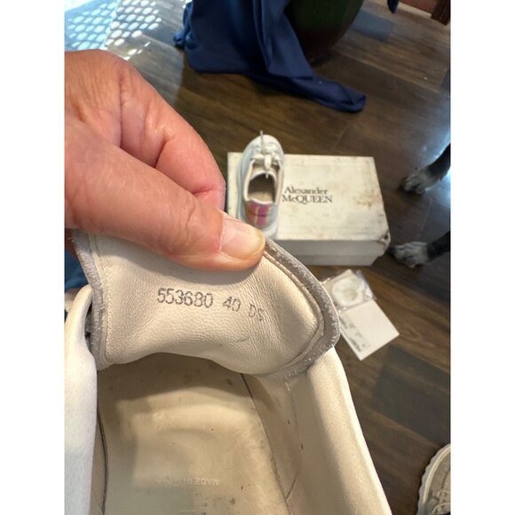 Alexander McQueen oversized thick sole Larry Daim White and Iridescent Leather S - Picture 11 of 16